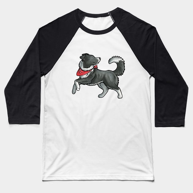 Border collie Baseball T-Shirt by animalartbyjess